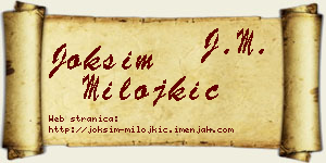 Joksim Milojkić vizit kartica